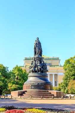 Saint-Petersburg, Rusya. Büyük Catherine Anıtı. Metin 