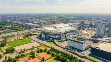 Amsterdam, Hollanda - 30 Haziran 2019: Johan Cruijff Arena (Amsterdam Arena). 2020 Fifa Dünya Kupası, Havadan Görünüm 