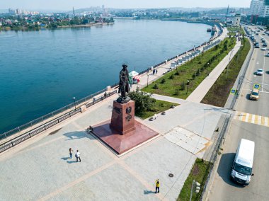 Rusya, Irkutsk - 27 Temmuz 2018: Irk'in Kurucuları Anıtı