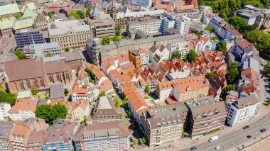 Bremen, Almanya. Bremen Schnoor ( Schnoorviertel ). Uçuşgörünümü, Havadan Görünüm 