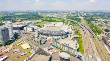 Amsterdam, Hollanda - 30 Haziran 2019: Johan Cruijff Arena (Amsterdam Arena). 2020 Fifa Dünya Kupası, Havadan Görünüm 