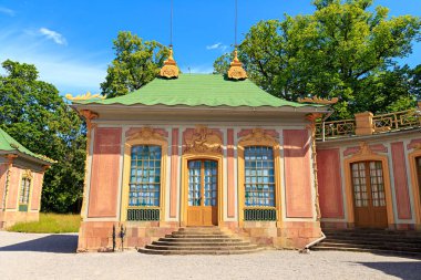 Stockholm, İsveç - 23 Haziran 2019 Drottningholm Palace Garden. 