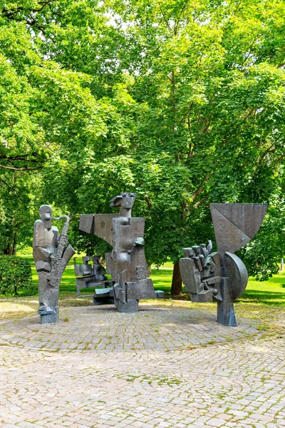 Vasteras, Suécia - 23 de junho de 2019: Esculturas de músicos em Vas — Fotografia de Stock
