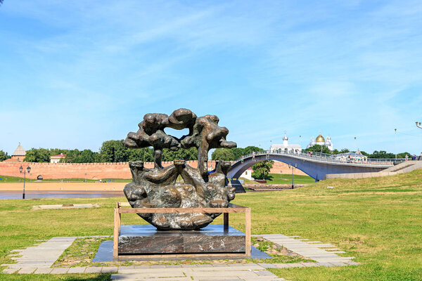 Великий Новгород, Россия - 19 июня 2019 года: Композиция "Ганзейская
 