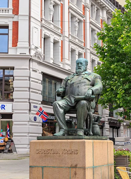 Oslo, Noruega - 24 de junho de 2019: Estátua de Christian Krohg — Fotografia de Stock