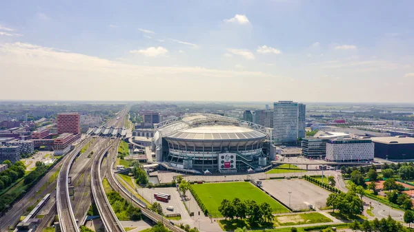 Amsterdam, Netherlands - June 30, 2019: Johan Cruijff ArenA (Amsterdam Arena). 2020 FIFA World Cup venue, Aerial View — Stock Photo, Image