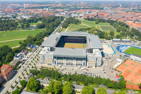 Kopenhaga, Dania - 26 czerwca 2019: Stadion Parken (Telia Parke — Zdjęcie stockowe
