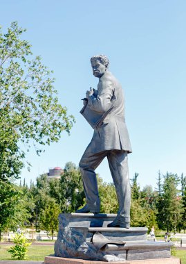 Rusya, Omsk - 17 Temmuz 2018: Mikhail Vrubel anıt