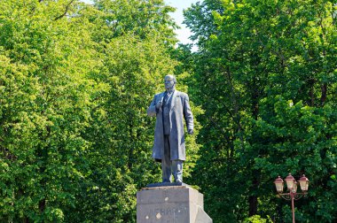 Veliky Novgorod, Rusya - 19 Haziran 2019: V.I. Lenin Anıtı 