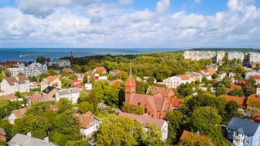 Rusya, Zelenogradsk - başkalaşım Katedrali'nin dron 