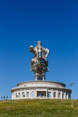 Moğolistan, Ulaanbaatar - 08 Ağustos 2018: Ge atlı heykeli