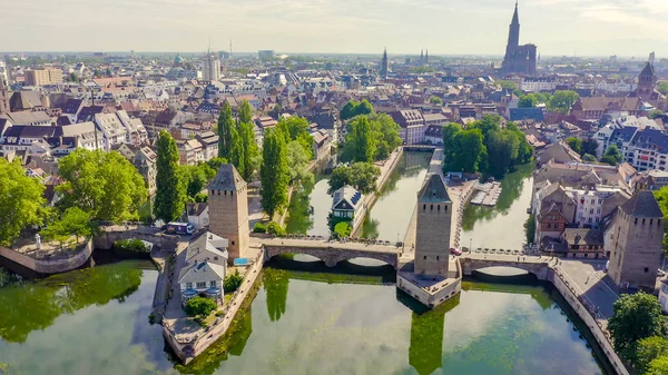 Strasbourg, France. Quartier Petite France, Barrage De Vauban, Vue Aérienne — Photo