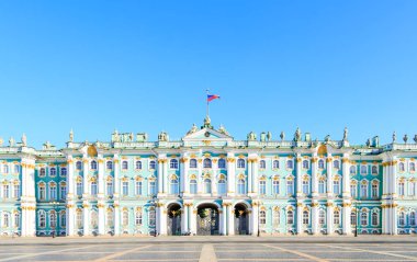 St. Petersburg, Russia. State Hermitage Museum. View from the Pa clipart