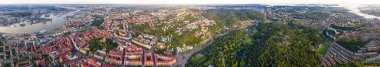 Göteborg, İsveç. Şehir merkezinin panoramik hava görüntüsü 
