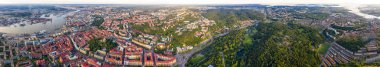 Gothenburg, Sweden. Panoramic aerial view of the city center in  clipart