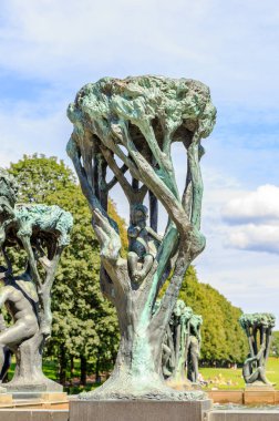 Oslo, Norveç - 24 Haziran 2019: Vigelandspa'yı süsleyen rakamlar