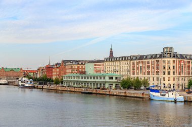 Kopenhag, Danimarka - 26 Haziran 2019 Havnepromenade gezinti alanı