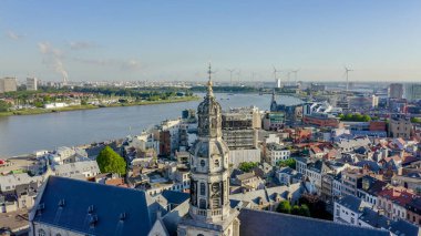Antwerp, Belçika. St. Paul Katedrali (Sint-Pauluskerk), Havadan Görünüm 