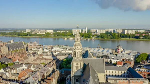 Αμβέρσα, Βέλγιο. Καθεδρικός Ναός Αγίου Παύλου, εναέρια θέα — Φωτογραφία Αρχείου