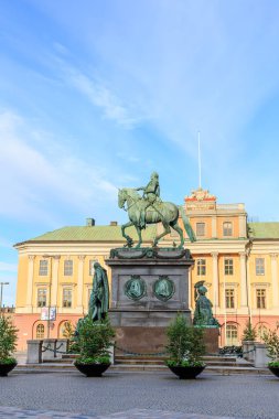 Stockholm, İsveç - 23 Haziran 2019: Gustav Ii Ado anıtı