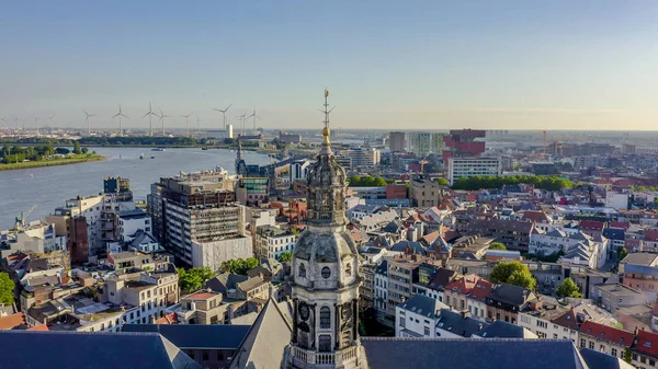 Antverpy, Belgie. Katedrála svatého Pavla (Sint-Pauluskerk), letecký pohled — Stock fotografie