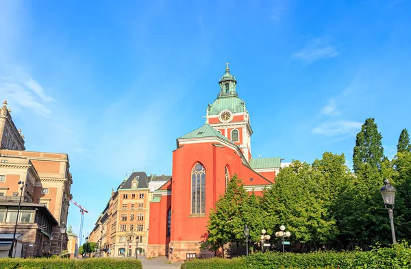 Sztokholm, Szwecja. St. Jacobs Kyrka. (Sankt Jacobs Kyrka) jest c — Zdjęcie stockowe