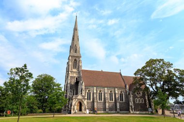 Kopenhag, Danimarka - 26 Haziran 2019: St Alban Kilisesi, Angl