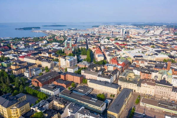 Хельсинки, Финляндия. Воздушный вид на центр города. Church of John, From — стоковое фото