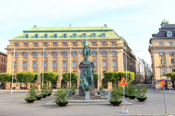 Stockholm, İsveç. Gustav Ii Adolf anıtı i dikildi — Stok fotoğraf