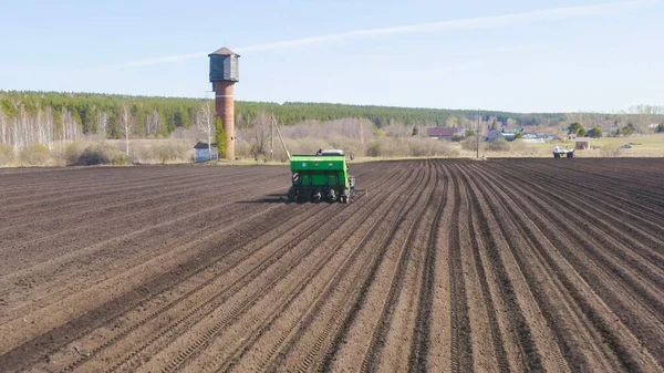 Russie Oural Planter Des Pommes Terre Sur Terrain Avec Une — Photo