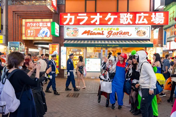 Tokyo Japan 2018 Unglaubliche Menschenmenge Shibuya Distrikt Während Der Halloween — Stockfoto