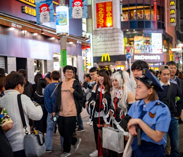 Tokyo Japan 2018 Unglaubliche Menschenmenge Shibuya Distrikt Während Der Halloween — Stockfoto