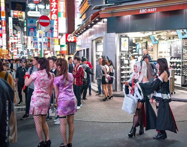 Tokyo Japonsko Říjen 2018 Neuvěřitelné Dav Lidí Čtvrti Shibuya Během — Stock fotografie