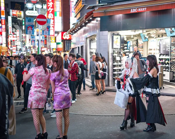 Tóquio Japão Outubro 2018 Multidão Incrível Pessoas Distrito Shibuya Durante — Fotografia de Stock