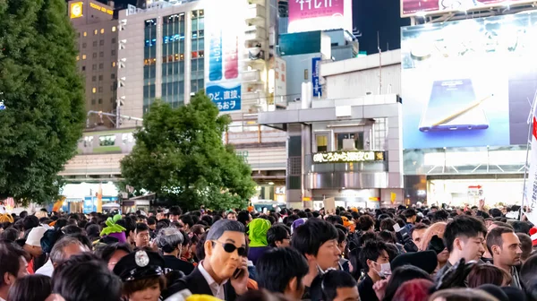 Tokio Japón Oct 2018 Increíble Multitud Personas Distrito Shibuya Durante —  Fotos de Stock