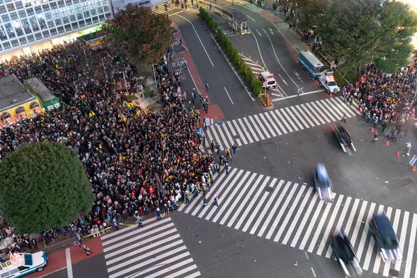 Tokio Japón Oct 2018 Increíble Multitud Personas Distrito Shibuya Durante — Foto de Stock