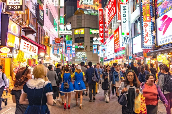 Tokyo Japán Október 2018 Tömeg Ember Shibuya Street Bevásárlónegyed Tokió — Stock Fotó