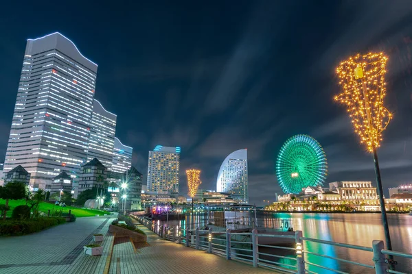 Yokohama Giappone Febbraio 2018 Paesaggio Dell Area Minato Mirai Della — Foto Stock