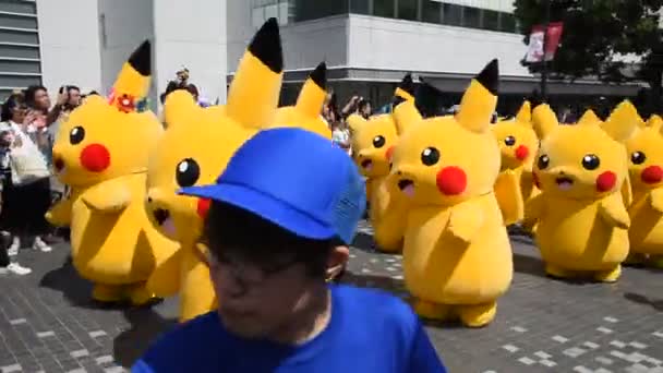 Yokohama Japon Août 2018 Éclosion Pikachu 2018 1500 Pikachus Apparaîtront — Video