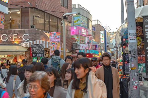 Harajuku Tokyo Japonya Aralık 2018 Harajuku Sokak Görünümü Nsanlar Çoğunlukla — Stok fotoğraf