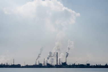 Hava kirliliği sanayi. Çevre kirliliği. Ekoloji kavramı.