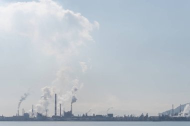 Hava kirliliği sanayi. Çevre kirliliği. Ekoloji kavramı.