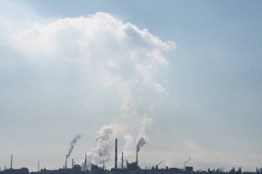 Hava kirliliği sanayi. Çevre kirliliği. Ekoloji kavramı.