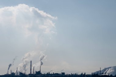 Hava kirliliği sanayi. Çevre kirliliği. Ekoloji kavramı.
