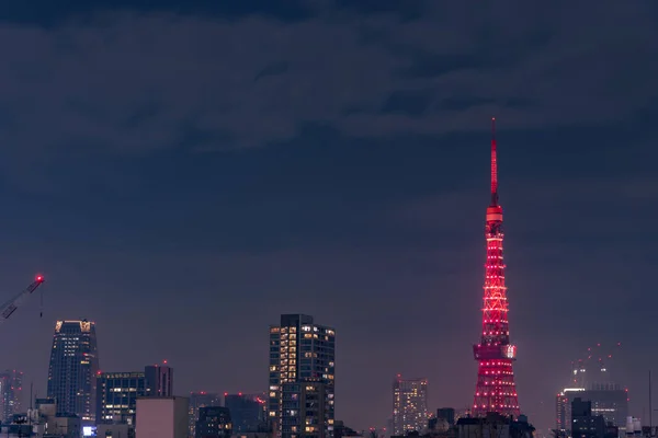 Vue Nuit Tour Tokyo Une Tour Emblématique Moderne Tokyo Japon — Photo