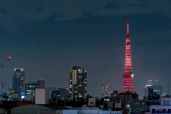 東京タワー モダンなランドマーク 東京タワーの夜景 — ストック写真