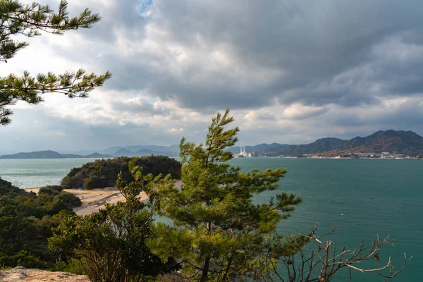 Panoramic seashore view from Okunoshima ( Rabbit Island ) in the Seto Inland Sea. Hiroshima prefecture, Japan.