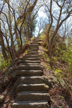 Eski doğal taş merdivenle