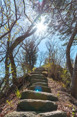 Eski doğal taş merdivenle