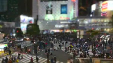 Shibuya, Tokyo, Japonya. bölgede yayalar yaya geçidi. Shibuya Crossing dünyanın en yoğun crosswalks biridir.